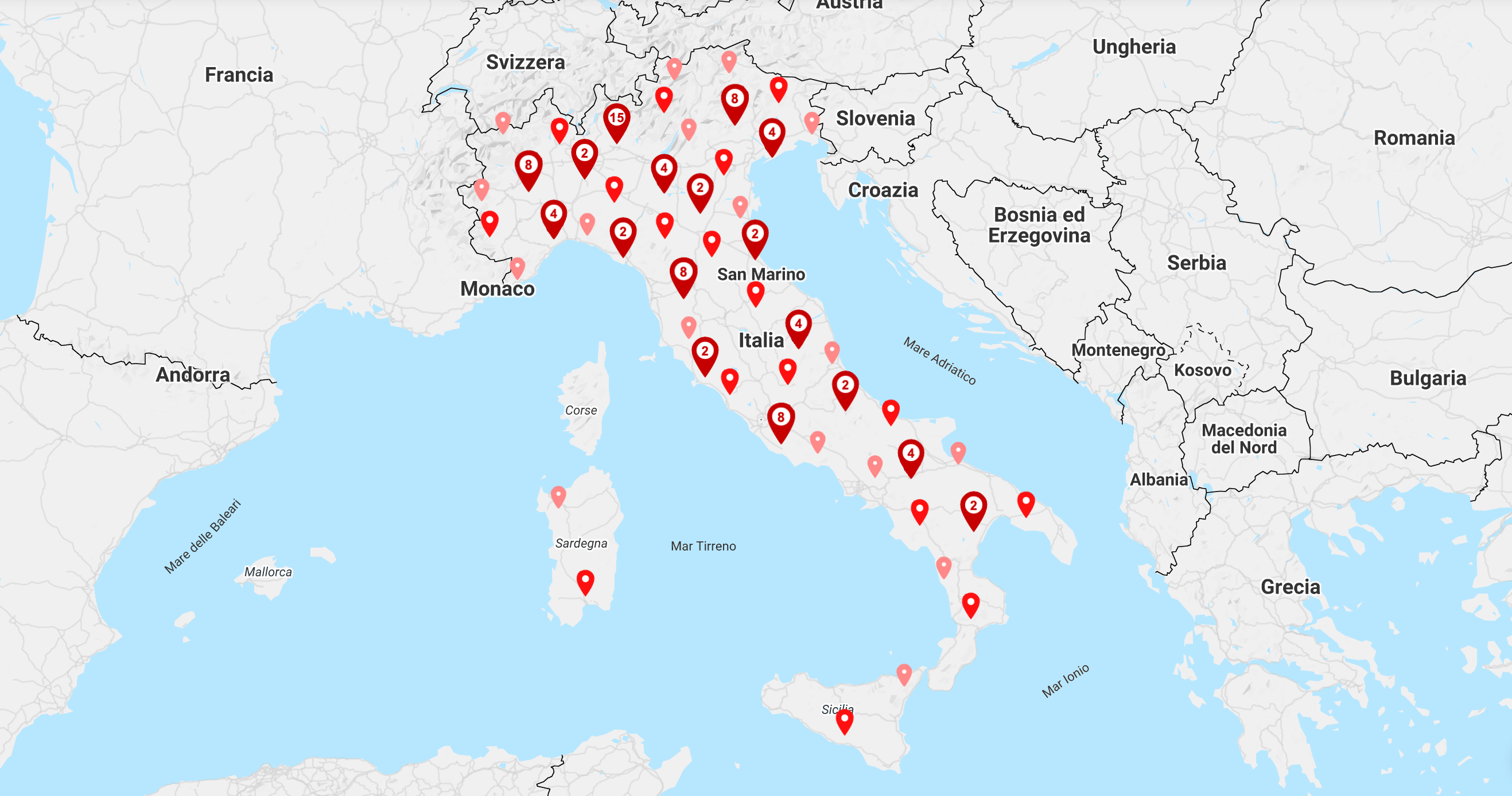 Sfondo mappa Italia Agora Italia - Piattaforma per trovare professionisti in tutta Italia